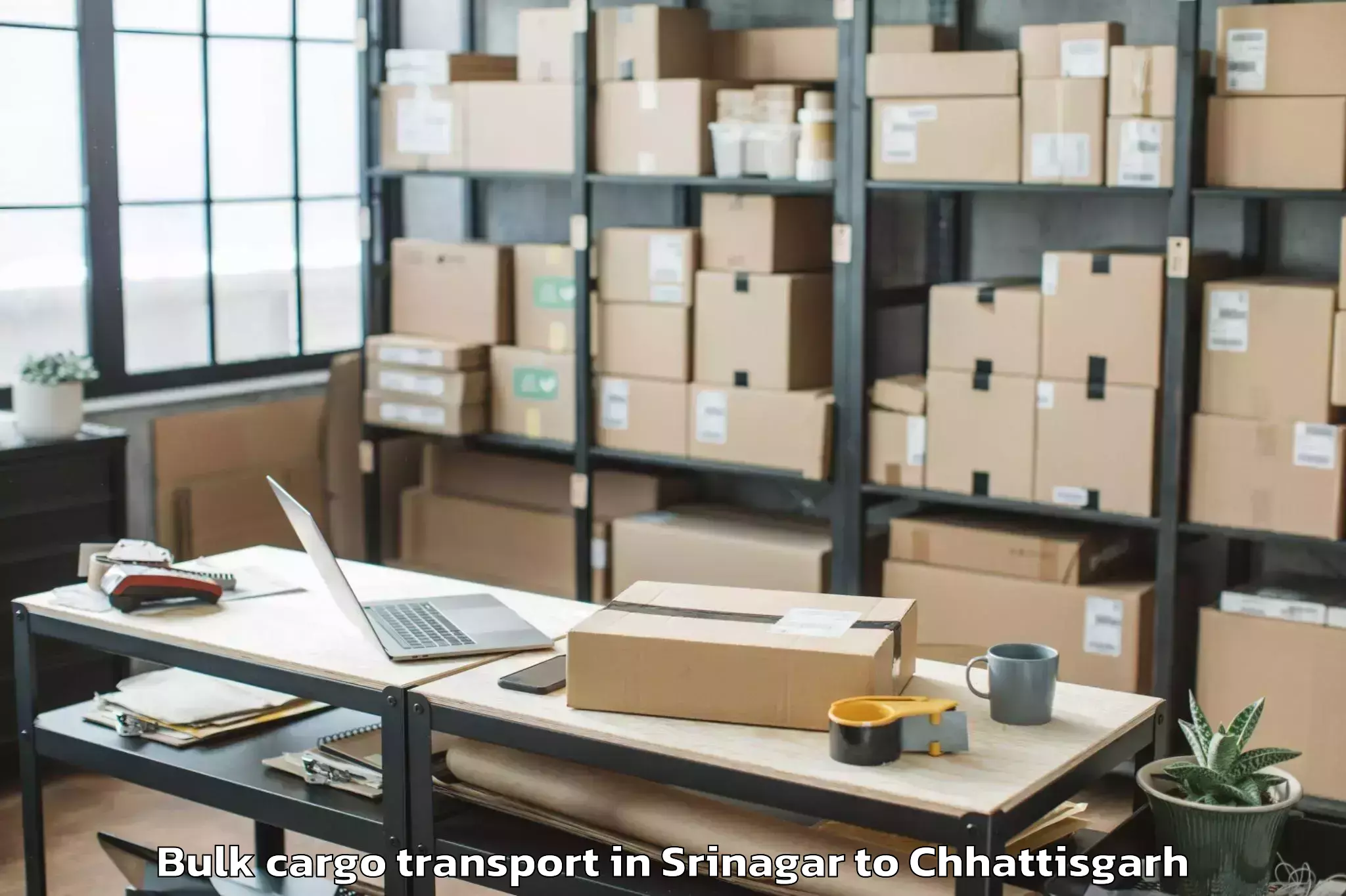 Discover Srinagar to Chirimiri Bulk Cargo Transport